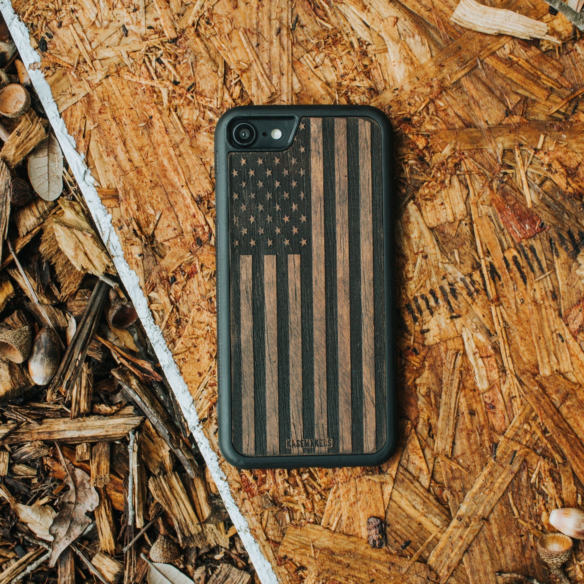 Real wood American Flag Samsung Case