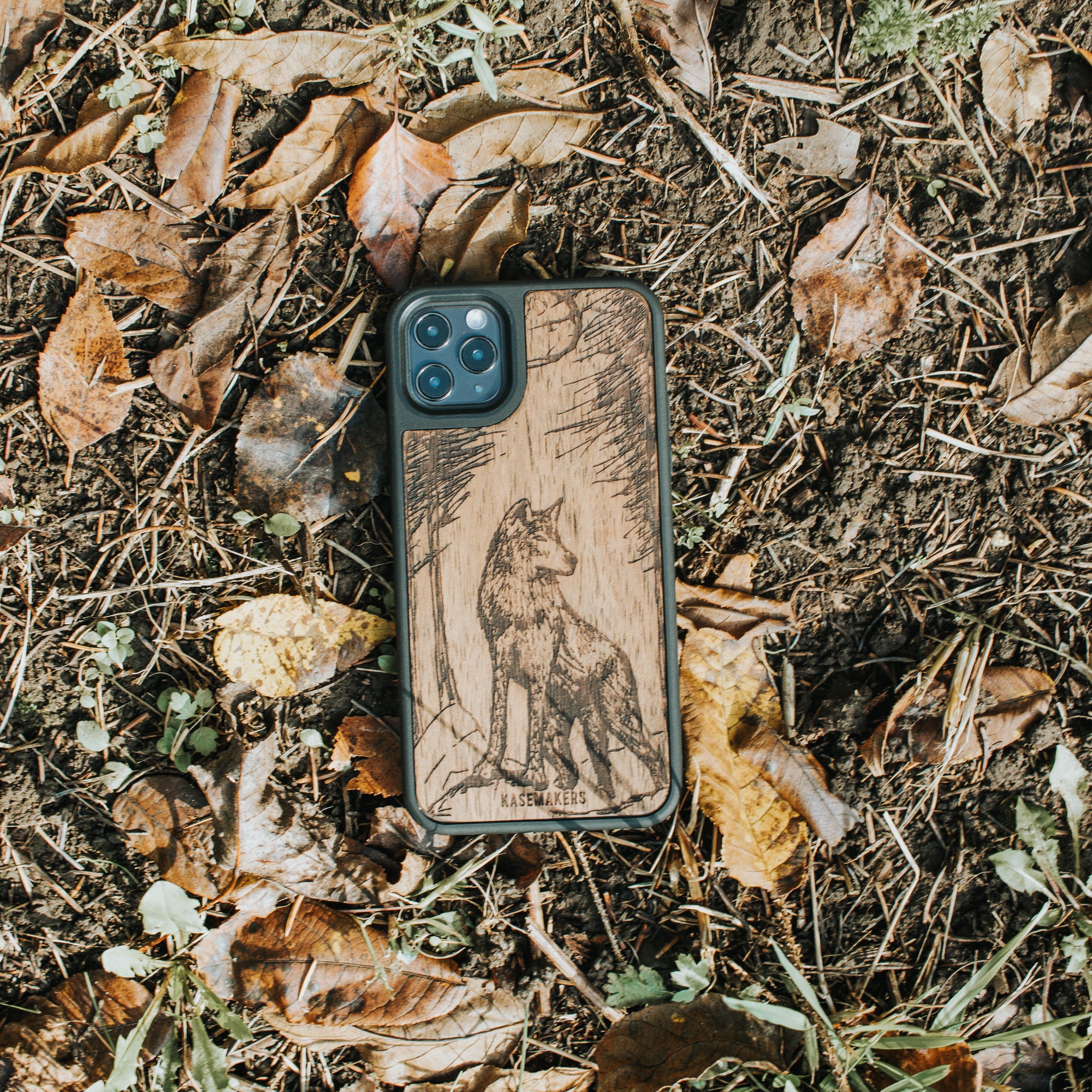 Real Wood Wolf iPhone Case 